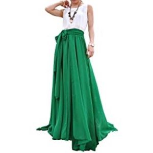 Long flowy green skirt